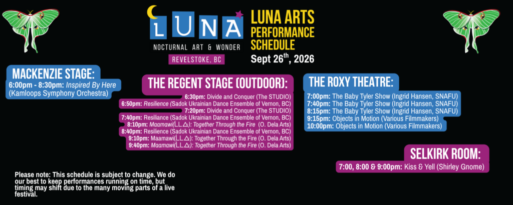LUNA ARTS PERFORMANCE SCHEDULE 10 x 4 in